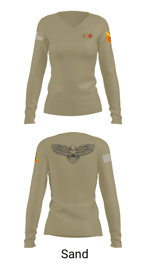 Women's Long Sleeve Vneck Shirt, USASA BELVOIR, Army, Teamtime, Team time, sublimation, custom sports apparel, team uniforms, spirit wear, spiritwear, sports uniforms, custom shirts, team store, custom team store, fundraiser sports, apparel fundraiser