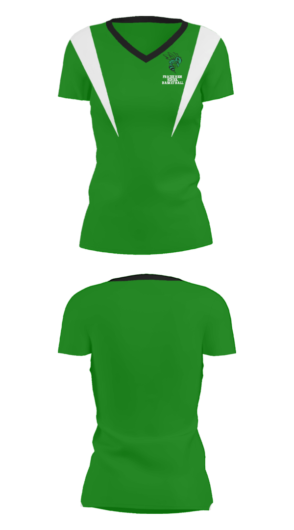 Women's Short Sleeve Vneck Shirt, Frazee High School Basketball, Men's Basketball, Teamtime, Team time, sublimation, custom sports apparel, team uniforms, spirit wear, spiritwear, sports uniforms, custom shirts, team store, custom team store, fundraiser sports, apparel fundraiser