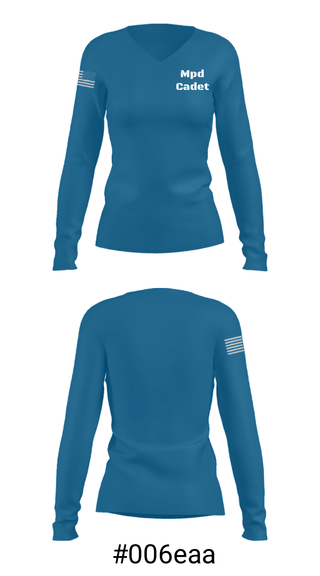 Women's Long Sleeve Vneck Shirt, Mpd Cadet, Police, Teamtime, Team time, sublimation, custom sports apparel, team uniforms, spirit wear, spiritwear, sports uniforms, custom shirts, team store, custom team store, fundraiser sports, apparel fundraiser