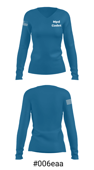 Mpd Cadet 21209934 Women's Long Sleeve V-neck Shirt - 7