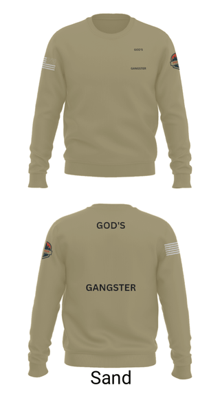 Crew Neck Sweatshirt, GOD'S GANGSTER, Baseball, Teamtime, Team time, sublimation, custom sports apparel, team uniforms, spirit wear, spiritwear, sports uniforms, custom shirts, team store, custom team store, fundraiser sports, apparel fundraiser