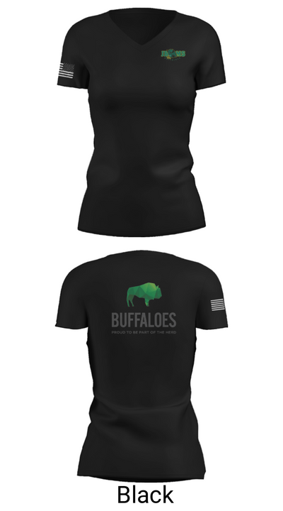 Bridger Middle School 54496281 Women's Short Sleeve V-neck Shirt - 14