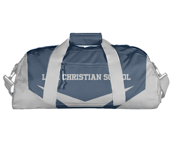 Duffle Bag, Lima Christian School, Spirit Store, Teamtime, Team time, sublimation, custom sports apparel, team uniforms, spirit wear, spiritwear, sports uniforms, custom shirts, team store, custom team store, fundraiser sports, apparel fundraiser