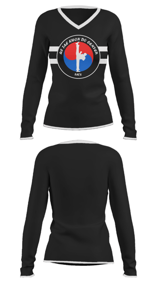 Women's Long Sleeve Vneck Shirt, USTKDC, Wrestling, Teamtime, Team time, sublimation, custom sports apparel, team uniforms, spirit wear, spiritwear, sports uniforms, custom shirts, team store, custom team store, fundraiser sports, apparel fundraiser