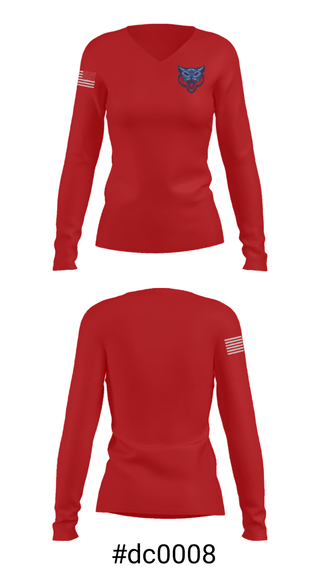 Women's Long Sleeve Vneck Shirt, Hazen Union School, Spirit Store, Teamtime, Team time, sublimation, custom sports apparel, team uniforms, spirit wear, spiritwear, sports uniforms, custom shirts, team store, custom team store, fundraiser sports, apparel fundraiser