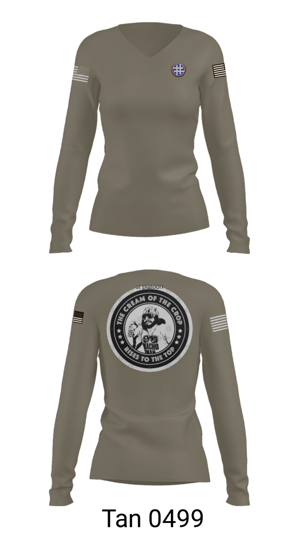 Women's Long Sleeve Vneck Shirt, 263rd QM, Army, Teamtime, Team time, sublimation, custom sports apparel, team uniforms, spirit wear, spiritwear, sports uniforms, custom shirts, team store, custom team store, fundraiser sports, apparel fundraiser