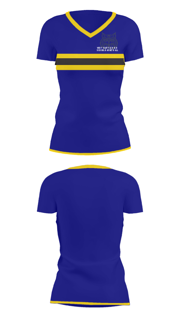 Women's Short Sleeve Vneck Shirt, West Seattle High School Basketball, Women's Basketball, Teamtime, Team time, sublimation, custom sports apparel, team uniforms, spirit wear, spiritwear, sports uniforms, custom shirts, team store, custom team store, fundraiser sports, apparel fundraiser