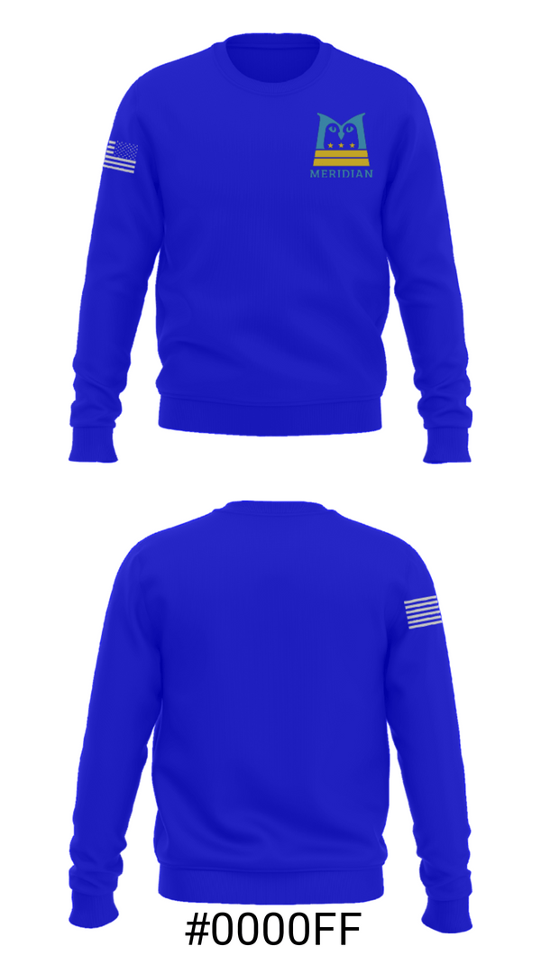 Crew Neck Sweatshirt, Meridian Public Charter School, Spirit Store, Teamtime, Team time, sublimation, custom sports apparel, team uniforms, spirit wear, spiritwear, sports uniforms, custom shirts, team store, custom team store, fundraiser sports, apparel fundraiser