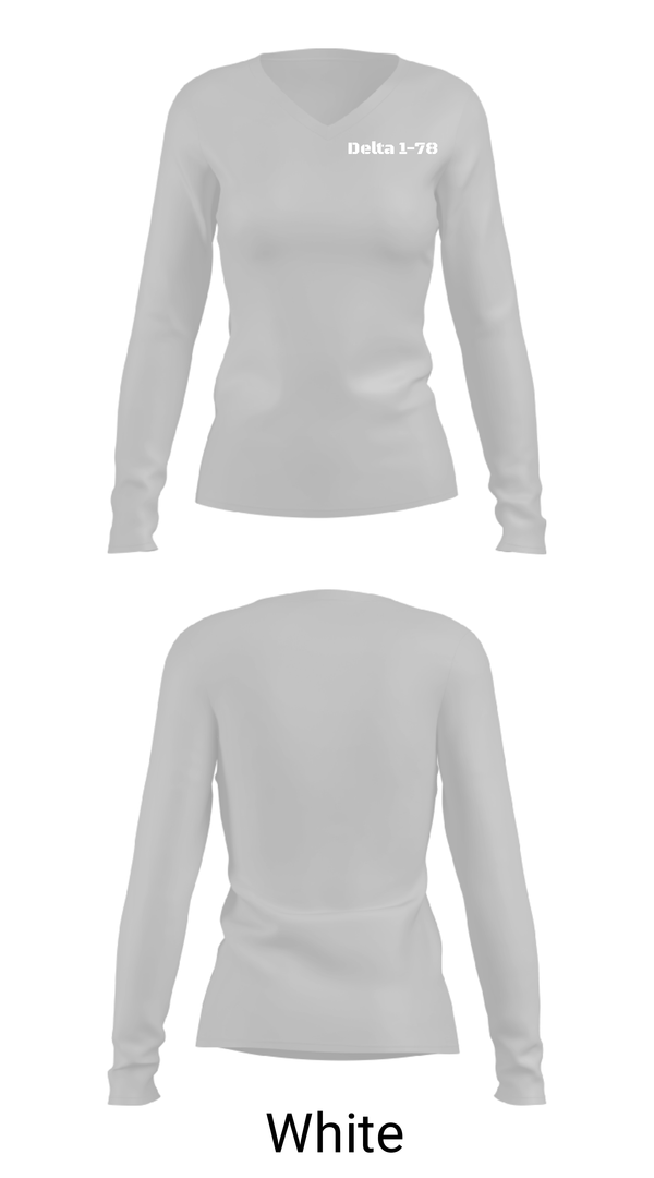 Women's Long Sleeve Vneck Shirt, Delta 1-78, Army, Teamtime, Team time, sublimation, custom sports apparel, team uniforms, spirit wear, spiritwear, sports uniforms, custom shirts, team store, custom team store, fundraiser sports, apparel fundraiser