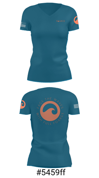 Women's Short Sleeve Vneck Shirt, Full Foarce, Spirit Store, Teamtime, Team time, sublimation, custom sports apparel, team uniforms, spirit wear, spiritwear, sports uniforms, custom shirts, team store, custom team store, fundraiser sports, apparel fundraiser
