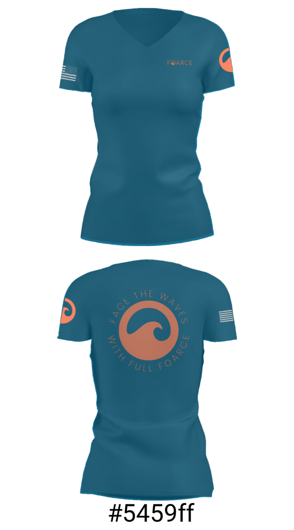 Women's Short Sleeve Vneck Shirt, Full Foarce, Spirit Store, Teamtime, Team time, sublimation, custom sports apparel, team uniforms, spirit wear, spiritwear, sports uniforms, custom shirts, team store, custom team store, fundraiser sports, apparel fundraiser