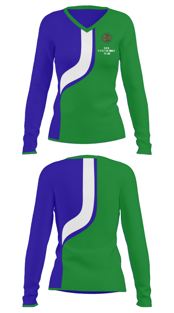 Women's Long Sleeve Vneck Shirt, Ohio Performance Team, , Teamtime, Team time, sublimation, custom sports apparel, team uniforms, spirit wear, spiritwear, sports uniforms, custom shirts, team store, custom team store, fundraiser sports, apparel fundraiser
