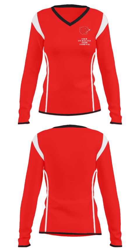 Women's Long Sleeve Vneck Shirt, Heber Springs High School Basketball, Women's Basketball, Teamtime, Team time, sublimation, custom sports apparel, team uniforms, spirit wear, spiritwear, sports uniforms, custom shirts, team store, custom team store, fundraiser sports, apparel fundraiser