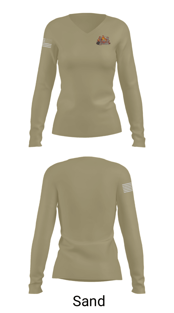 Women's Long Sleeve Vneck Shirt, 3rd Platoon, Army, Teamtime, Team time, sublimation, custom sports apparel, team uniforms, spirit wear, spiritwear, sports uniforms, custom shirts, team store, custom team store, fundraiser sports, apparel fundraiser