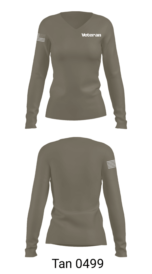 Women's Long Sleeve Vneck Shirt, Veteran, Navy, Teamtime, Team time, sublimation, custom sports apparel, team uniforms, spirit wear, spiritwear, sports uniforms, custom shirts, team store, custom team store, fundraiser sports, apparel fundraiser