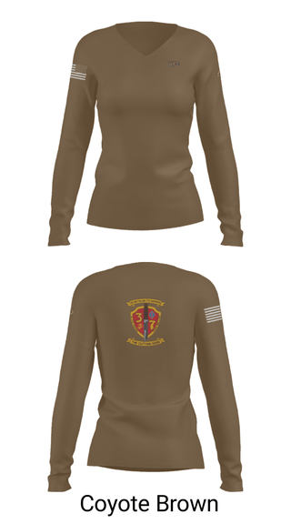 Women's Long Sleeve Vneck Shirt, 3rd. Battalion 7th. Marines, Marines, Teamtime, Team time, sublimation, custom sports apparel, team uniforms, spirit wear, spiritwear, sports uniforms, custom shirts, team store, custom team store, fundraiser sports, apparel fundraiser