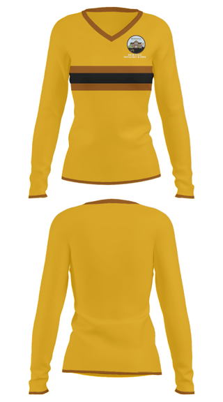 Women's Long Sleeve Vneck Shirt, Brownsville Preparatory Institute, Spirit Store, Teamtime, Team time, sublimation, custom sports apparel, team uniforms, spirit wear, spiritwear, sports uniforms, custom shirts, team store, custom team store, fundraiser sports, apparel fundraiser