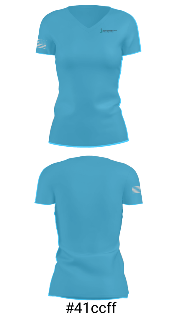Women's Short Sleeve Vneck Shirt, Jewish Community Center of the Lehigh Valley, Spirit Store, Teamtime, Team time, sublimation, custom sports apparel, team uniforms, spirit wear, spiritwear, sports uniforms, custom shirts, team store, custom team store, fundraiser sports, apparel fundraiser