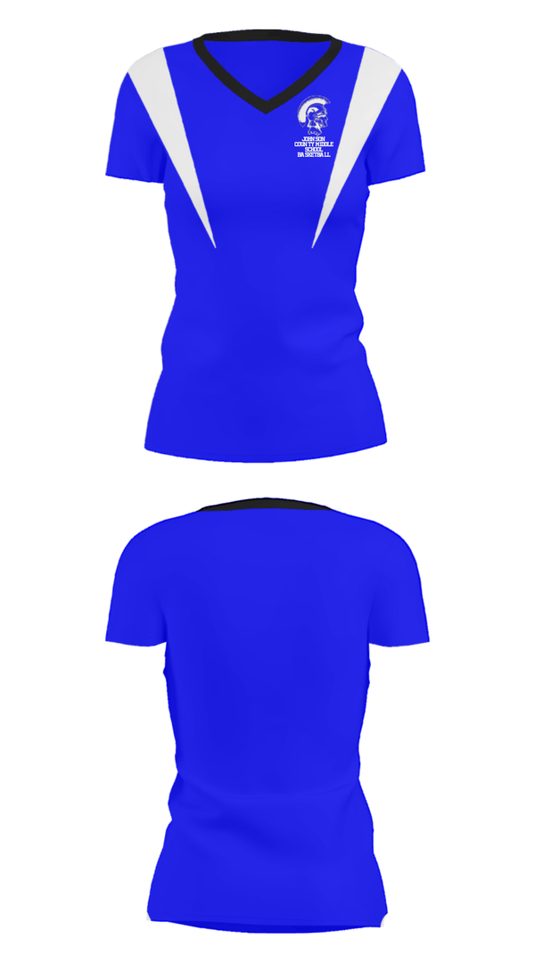 Women's Short Sleeve Vneck Shirt, Johnson County Middle School Basketball, Women's Basketball, Teamtime, Team time, sublimation, custom sports apparel, team uniforms, spirit wear, spiritwear, sports uniforms, custom shirts, team store, custom team store, fundraiser sports, apparel fundraiser