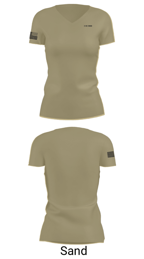 Women's Short Sleeve Vneck Shirt, E CO 21BEB, Army, Teamtime, Team time, sublimation, custom sports apparel, team uniforms, spirit wear, spiritwear, sports uniforms, custom shirts, team store, custom team store, fundraiser sports, apparel fundraiser