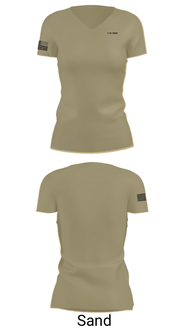 Women's Short Sleeve Vneck Shirt, E CO 21BEB, Army, Teamtime, Team time, sublimation, custom sports apparel, team uniforms, spirit wear, spiritwear, sports uniforms, custom shirts, team store, custom team store, fundraiser sports, apparel fundraiser