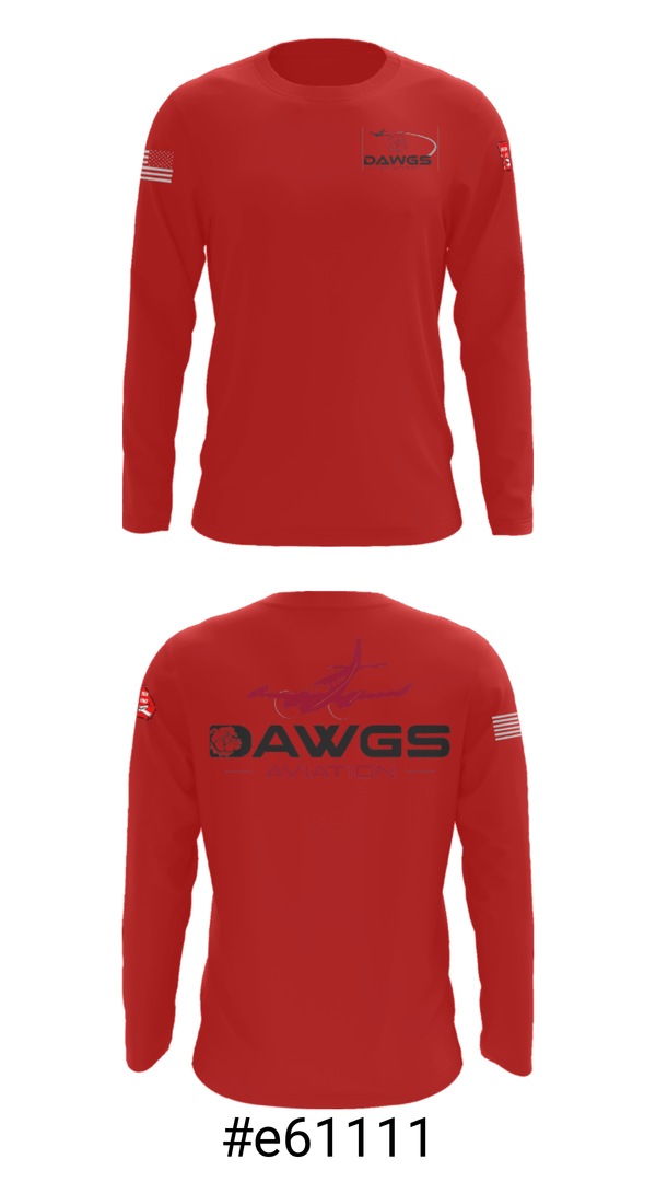 Long Sleeve Performance Shirt, Dawgs Aviation, , Teamtime, Team time, sublimation, custom sports apparel, team uniforms, spirit wear, spiritwear, sports uniforms, custom shirts, team store, custom team store, fundraiser sports, apparel fundraiser