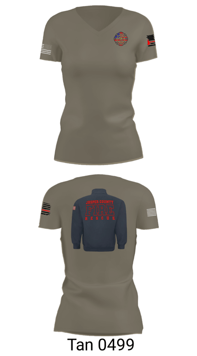 Jasper County Fire Rescue 11474467 Women's Short Sleeve V-neck Shirt - 35