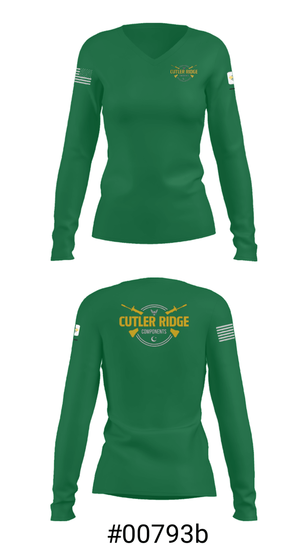Women's Long Sleeve Vneck Shirt, Cutler Ridge Components, , Teamtime, Team time, sublimation, custom sports apparel, team uniforms, spirit wear, spiritwear, sports uniforms, custom shirts, team store, custom team store, fundraiser sports, apparel fundraiser