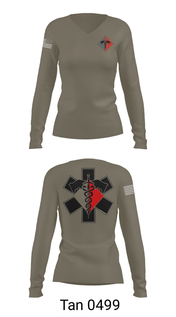 Women's Long Sleeve Vneck Shirt, , Army, Teamtime, Team time, sublimation, custom sports apparel, team uniforms, spirit wear, spiritwear, sports uniforms, custom shirts, team store, custom team store, fundraiser sports, apparel fundraiser