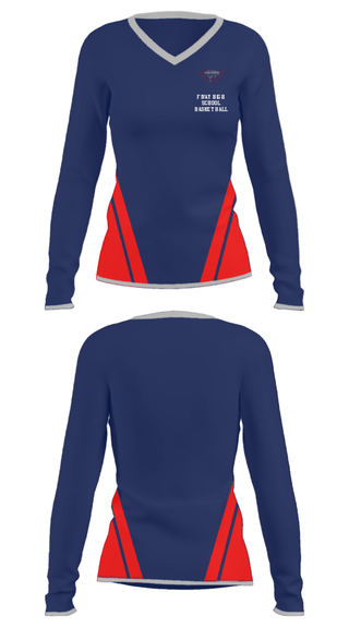 Women's Long Sleeve Vneck Shirt, Fivay High School Basketball, Men's Basketball, Teamtime, Team time, sublimation, custom sports apparel, team uniforms, spirit wear, spiritwear, sports uniforms, custom shirts, team store, custom team store, fundraiser sports, apparel fundraiser