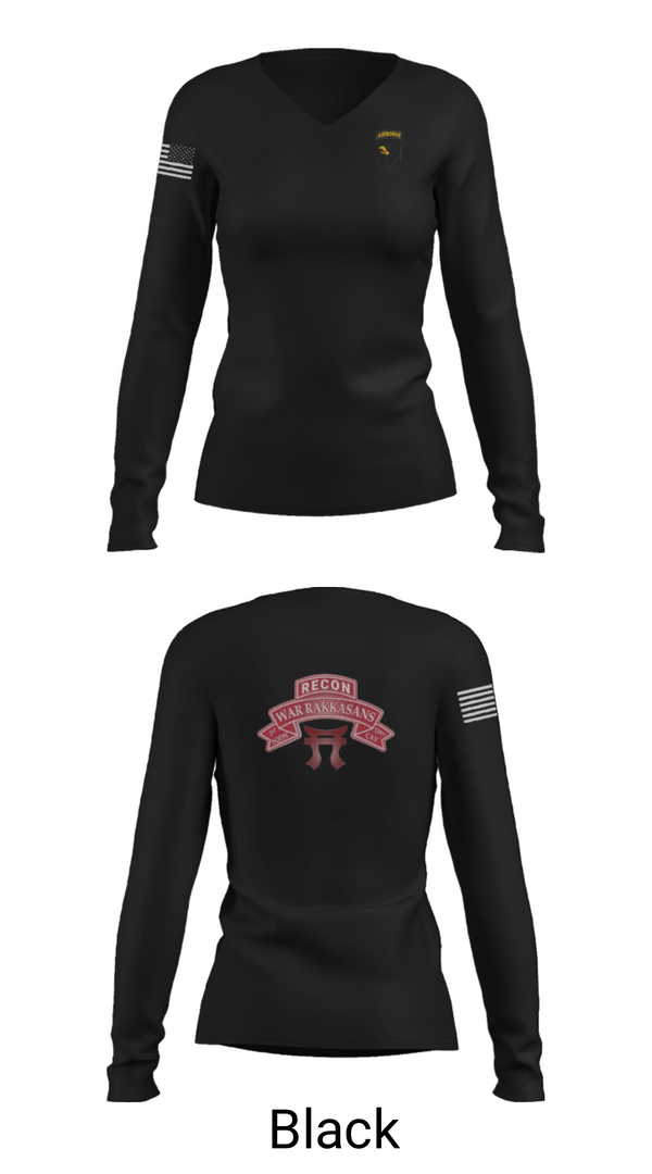 Women's Long Sleeve Vneck Shirt, 1-33 CAV, Army, Teamtime, Team time, sublimation, custom sports apparel, team uniforms, spirit wear, spiritwear, sports uniforms, custom shirts, team store, custom team store, fundraiser sports, apparel fundraiser