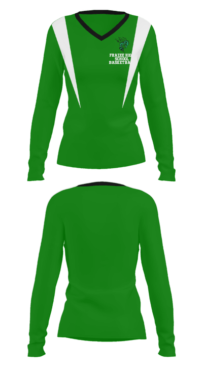 Frazee High School Basketball 25462316 Women's Long Sleeve V-neck Shirt - 29