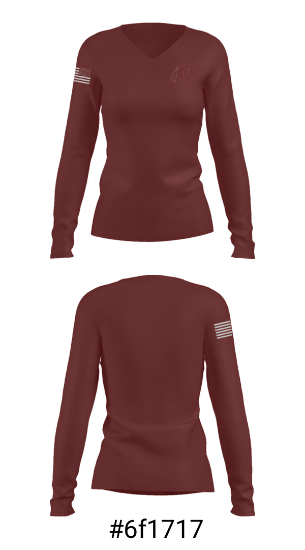 Women's Long Sleeve Vneck Shirt, Northside High School Cross Country, Cross Country, Teamtime, Team time, sublimation, custom sports apparel, team uniforms, spirit wear, spiritwear, sports uniforms, custom shirts, team store, custom team store, fundraiser sports, apparel fundraiser