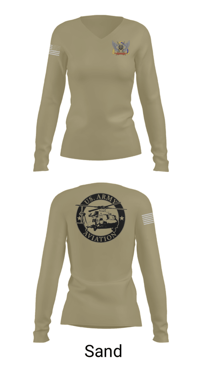 A Co 1-13 AVN REGT 59658620 Women's Long Sleeve V-neck Shirt - 47