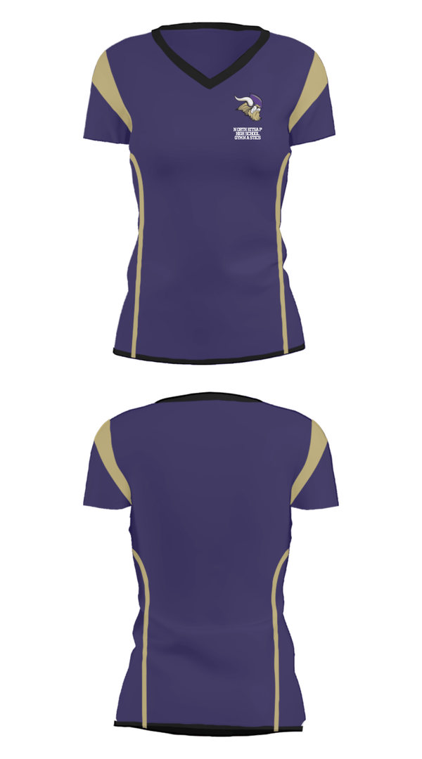 Women's Short Sleeve Vneck Shirt, North Kitsap High School Gymnastics, Spirit Store, Teamtime, Team time, sublimation, custom sports apparel, team uniforms, spirit wear, spiritwear, sports uniforms, custom shirts, team store, custom team store, fundraiser sports, apparel fundraiser