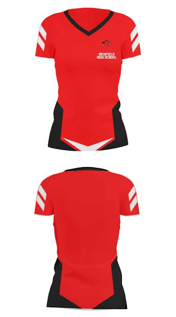 Women's Short Sleeve Vneck Shirt, Richfield High School, Spirit Store, Teamtime, Team time, sublimation, custom sports apparel, team uniforms, spirit wear, spiritwear, sports uniforms, custom shirts, team store, custom team store, fundraiser sports, apparel fundraiser