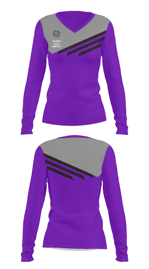 Women's Long Sleeve Vneck Shirt, Shadow Hills Knights, Men's Basketball, Teamtime, Team time, sublimation, custom sports apparel, team uniforms, spirit wear, spiritwear, sports uniforms, custom shirts, team store, custom team store, fundraiser sports, apparel fundraiser