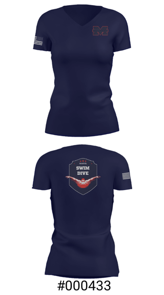 Women's Short Sleeve Vneck Shirt, Manvel High School Swimming, Swimming, Teamtime, Team time, sublimation, custom sports apparel, team uniforms, spirit wear, spiritwear, sports uniforms, custom shirts, team store, custom team store, fundraiser sports, apparel fundraiser