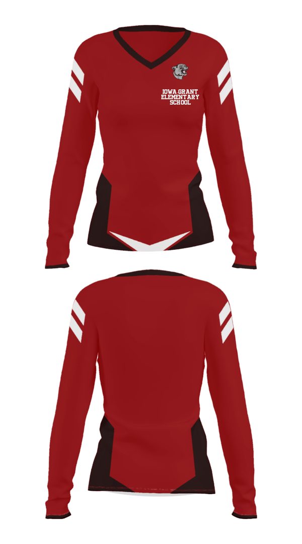 Women's Long Sleeve Vneck Shirt, Iowa-Grant Elementary School, Spirit Store, Teamtime, Team time, sublimation, custom sports apparel, team uniforms, spirit wear, spiritwear, sports uniforms, custom shirts, team store, custom team store, fundraiser sports, apparel fundraiser