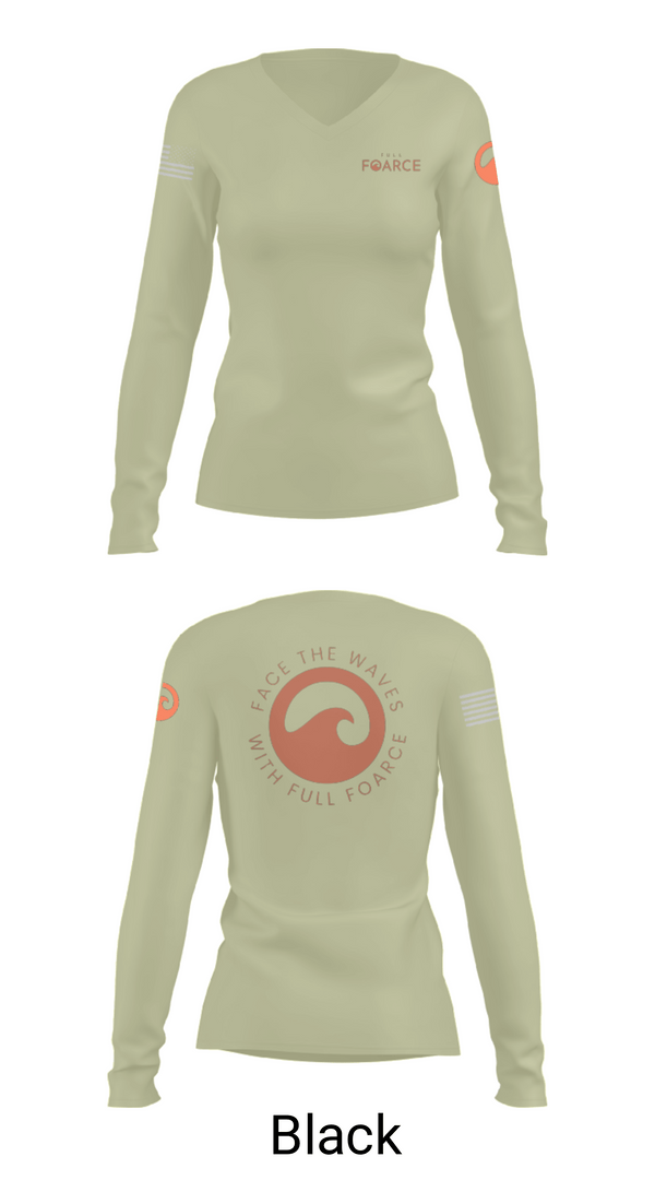 Women's Long Sleeve Vneck Shirt, Full Foarce, Spirit Store, Teamtime, Team time, sublimation, custom sports apparel, team uniforms, spirit wear, spiritwear, sports uniforms, custom shirts, team store, custom team store, fundraiser sports, apparel fundraiser