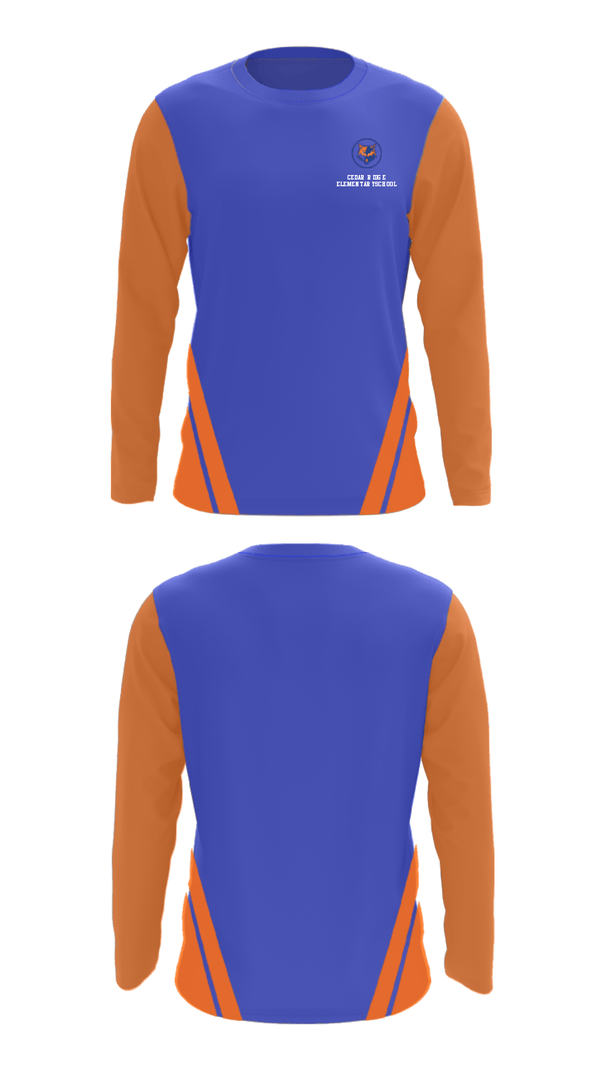 Long Sleeve Performance Shirt, Cedar Ridge Elementary School, Spirit Store, Teamtime, Team time, sublimation, custom sports apparel, team uniforms, spirit wear, spiritwear, sports uniforms, custom shirts, team store, custom team store, fundraiser sports, apparel fundraiser