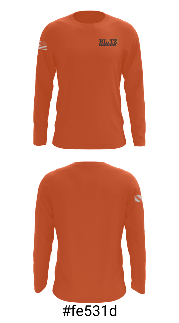 Long Sleeve Performance Shirt, Blitz Basketball, Men's Basketball, Teamtime, Team time, sublimation, custom sports apparel, team uniforms, spirit wear, spiritwear, sports uniforms, custom shirts, team store, custom team store, fundraiser sports, apparel fundraiser