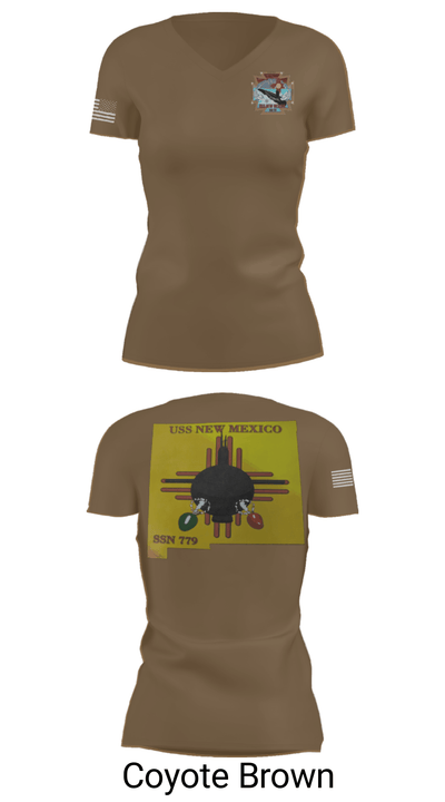 USS New Mexico 56487419 Women's Short Sleeve V-neck Shirt - 12