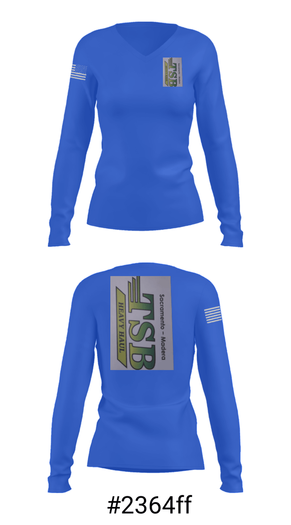 Women's Long Sleeve Vneck Shirt, Tsb heavy haul, , Teamtime, Team time, sublimation, custom sports apparel, team uniforms, spirit wear, spiritwear, sports uniforms, custom shirts, team store, custom team store, fundraiser sports, apparel fundraiser