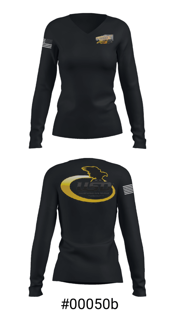 Women's Long Sleeve Vneck Shirt, USD INC., , Teamtime, Team time, sublimation, custom sports apparel, team uniforms, spirit wear, spiritwear, sports uniforms, custom shirts, team store, custom team store, fundraiser sports, apparel fundraiser