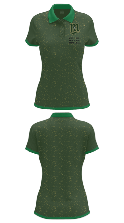 Monte Vista High School Basketball 17034184 Women's Short Sleeve Performance Polo  - 33