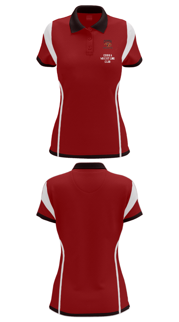 Women's Short Sleeve Performance Polo, Cobra Wrestling Club, Wrestling, Teamtime, Team time, sublimation, custom sports apparel, team uniforms, spirit wear, spiritwear, sports uniforms, custom shirts, team store, custom team store, fundraiser sports, apparel fundraiser