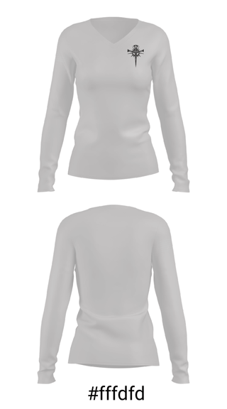 Women's Long Sleeve Vneck Shirt, CONFLICTED RECORDS, , Teamtime, Team time, sublimation, custom sports apparel, team uniforms, spirit wear, spiritwear, sports uniforms, custom shirts, team store, custom team store, fundraiser sports, apparel fundraiser