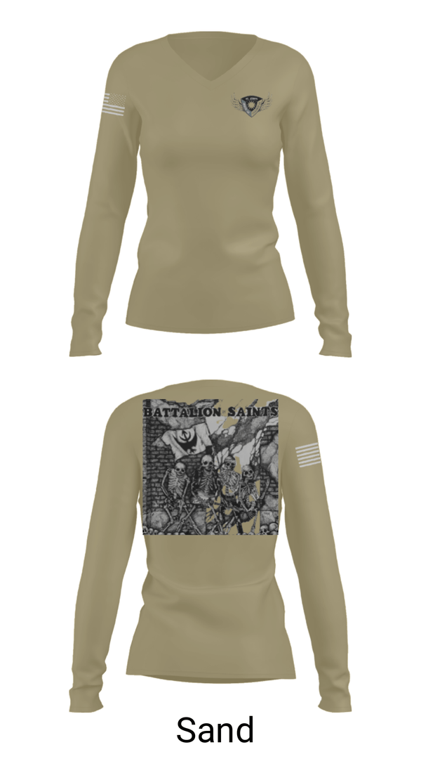 Women's Long Sleeve Vneck Shirt, , Army, Teamtime, Team time, sublimation, custom sports apparel, team uniforms, spirit wear, spiritwear, sports uniforms, custom shirts, team store, custom team store, fundraiser sports, apparel fundraiser