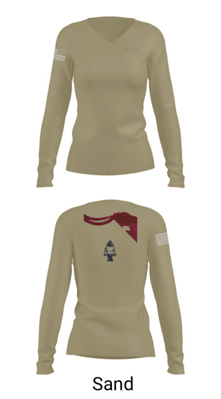 Women's Long Sleeve Vneck Shirt, , Army, Teamtime, Team time, sublimation, custom sports apparel, team uniforms, spirit wear, spiritwear, sports uniforms, custom shirts, team store, custom team store, fundraiser sports, apparel fundraiser